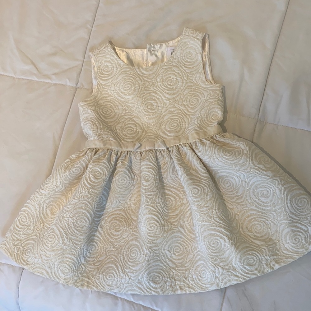Girls 2T Cream and gold dress, The Children’s Place